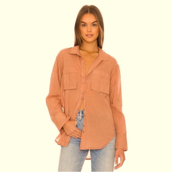 We The Free Tops - NWT Free People We the Free Sheer Luck Cotton Button Up Shirt